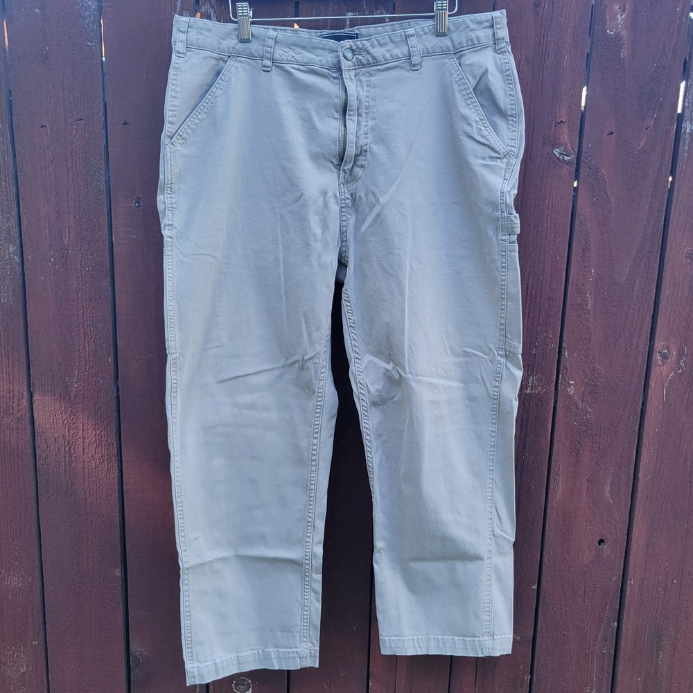 Lost Enterprises Khaki Carpenter Pants Tan Utility Workwear 36 Y2K Surf Skater